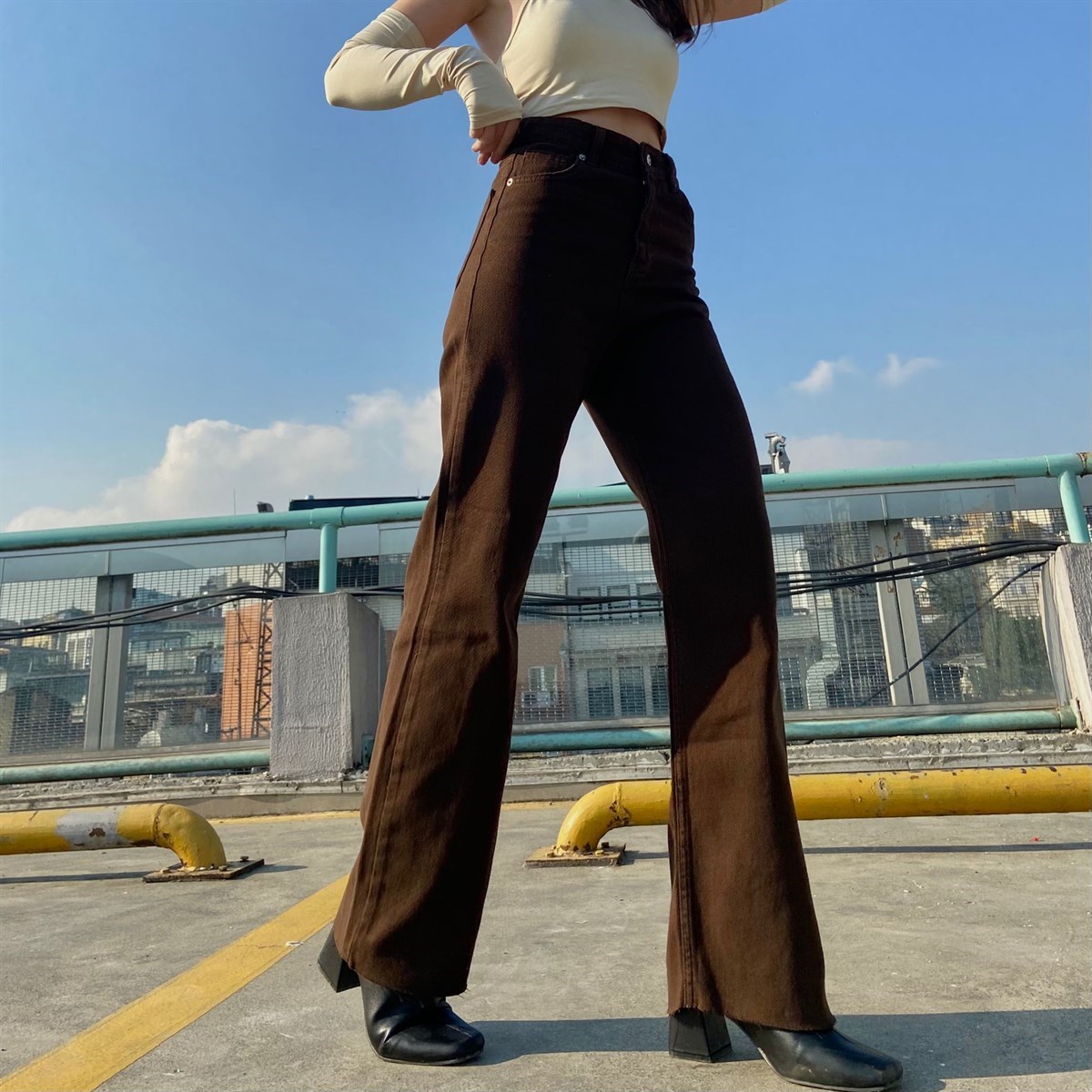KAHVERENGI STRAIGHT JEAN