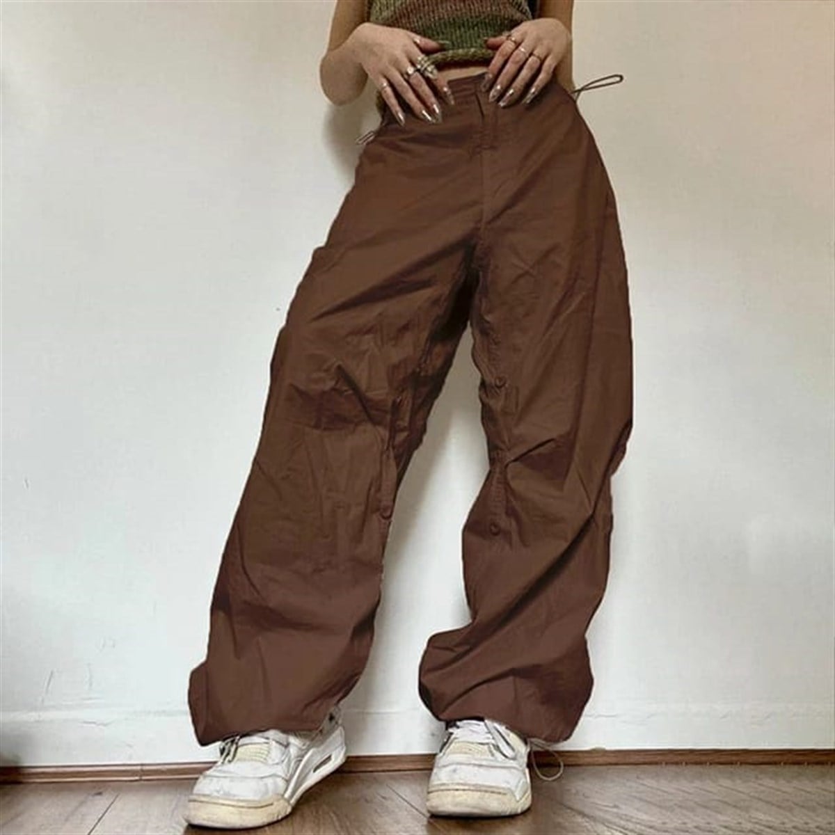 Kahverengi Tactical Paraşüt Kumaş Pantolon