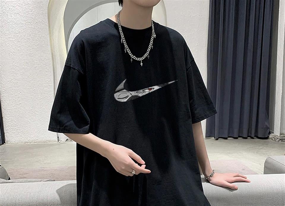 Kakashi Hatake Eye Baskılı Siyah Unisex Oversize T-shirt