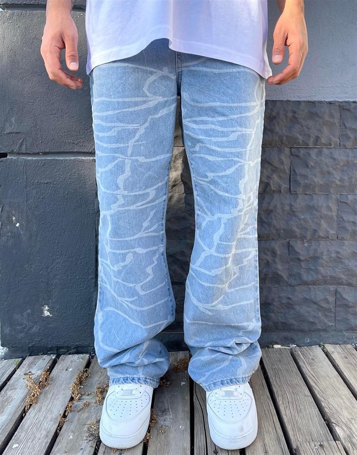 Kar Yıkama Baggy Fit Unisex Kot Pantolon