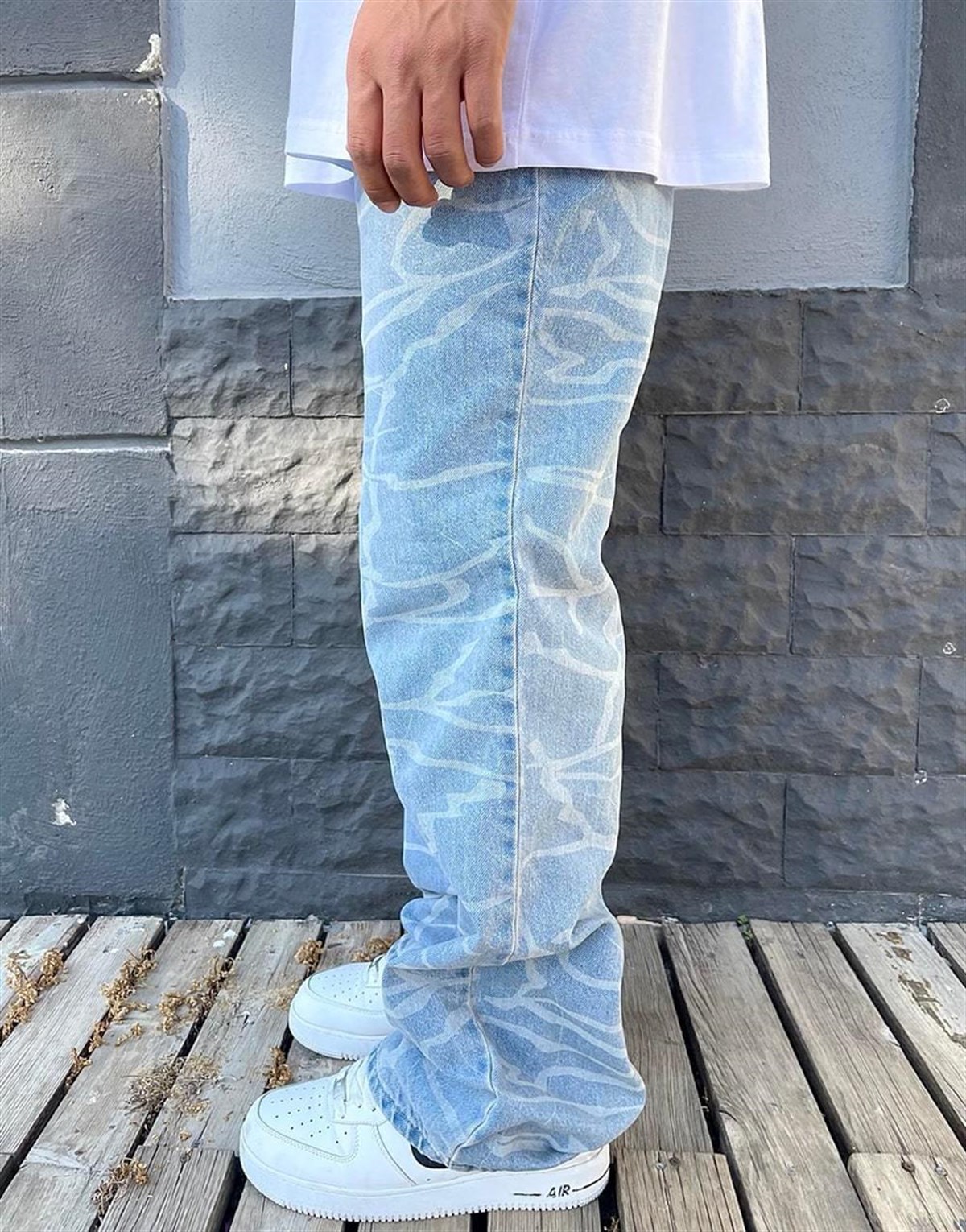 Kar Yıkama Baggy Fit Unisex Kot Pantolon