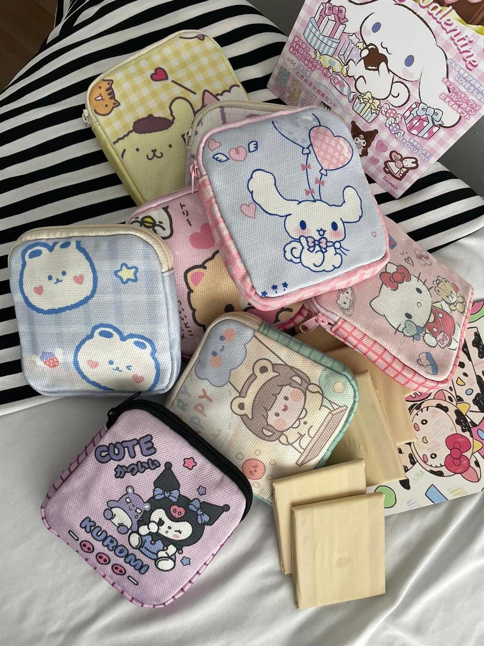 Kawaii Pompurin 2 Bölmeli Organizer Ped Çantası