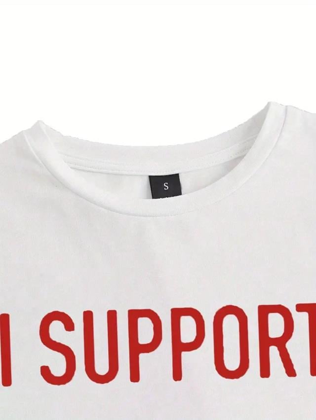 Kemer Boy Slogan Baskılı Crop Bluz