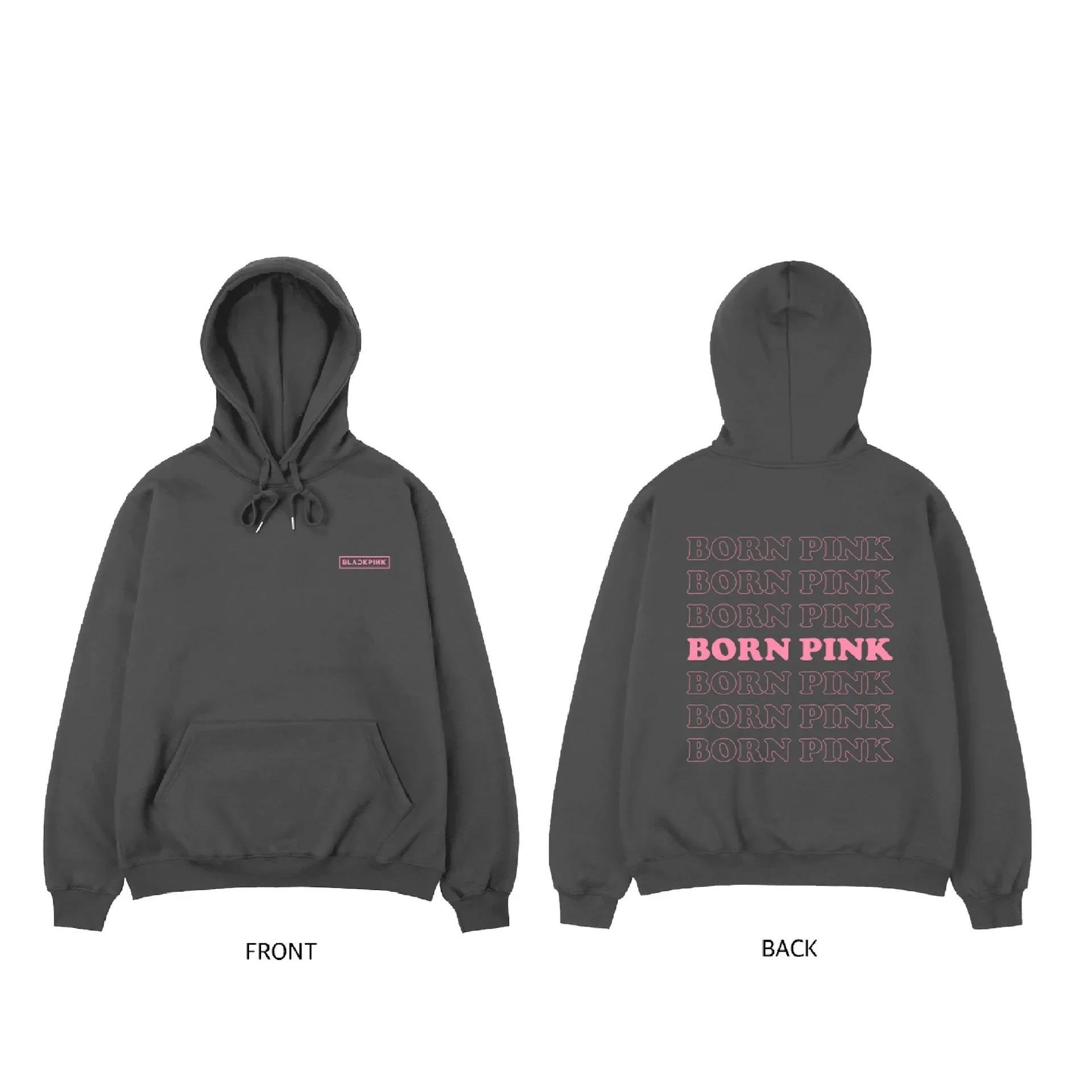 Kpop Born Pink Antrasit Kapüşonlu Sweatshirt