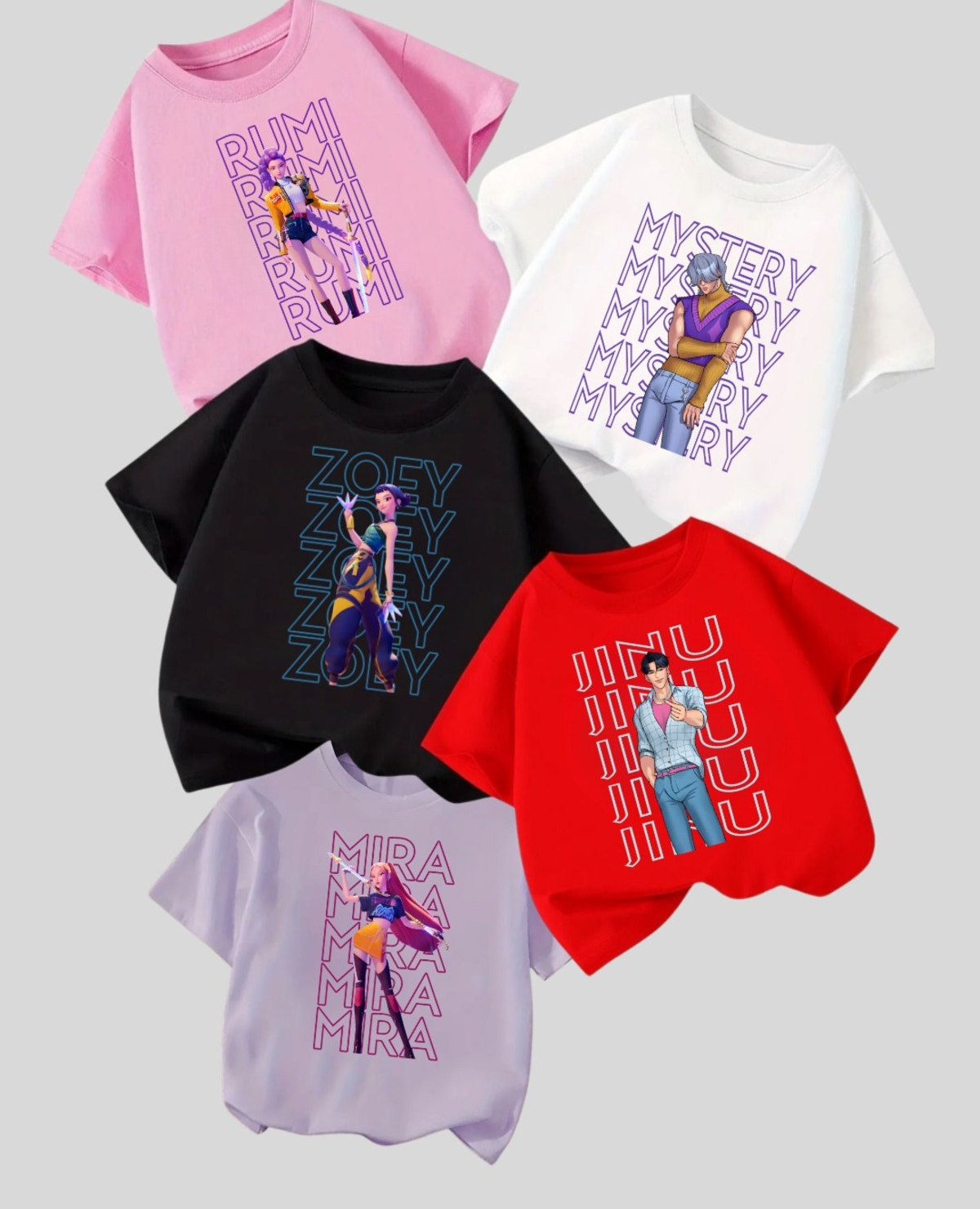 KPop Demon Hunterix Kids Design Unisex Oversize T-Shirt