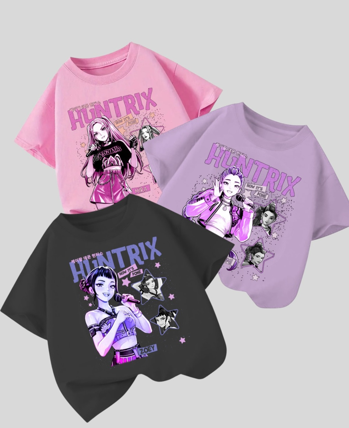 KPop Demon Hunterix Kids Design Unisex Oversize T-Shirt
