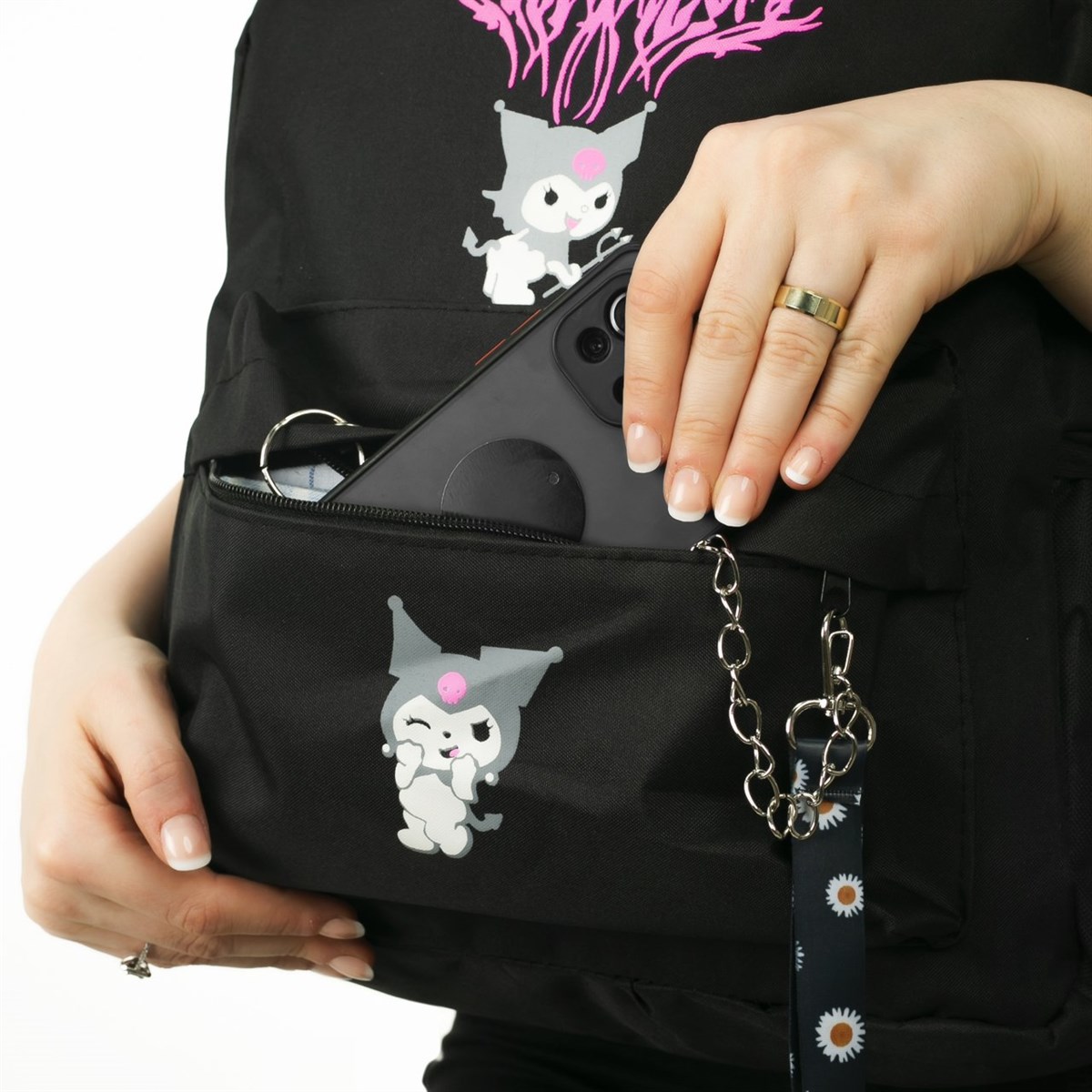 Kuromi Baskılı Laptop Sırt Çantası Piersingli