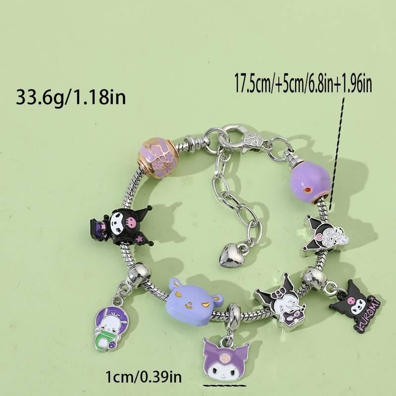 Kuromi Detaylı Zirkon Charm Bileklik