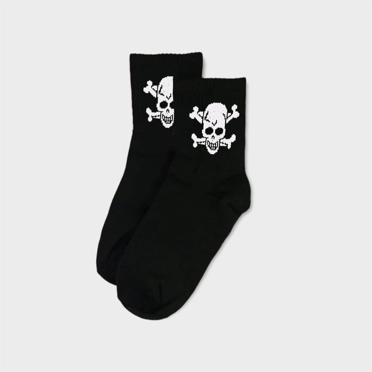 Kuru Kafa Skull Siyah Kolej Çorap