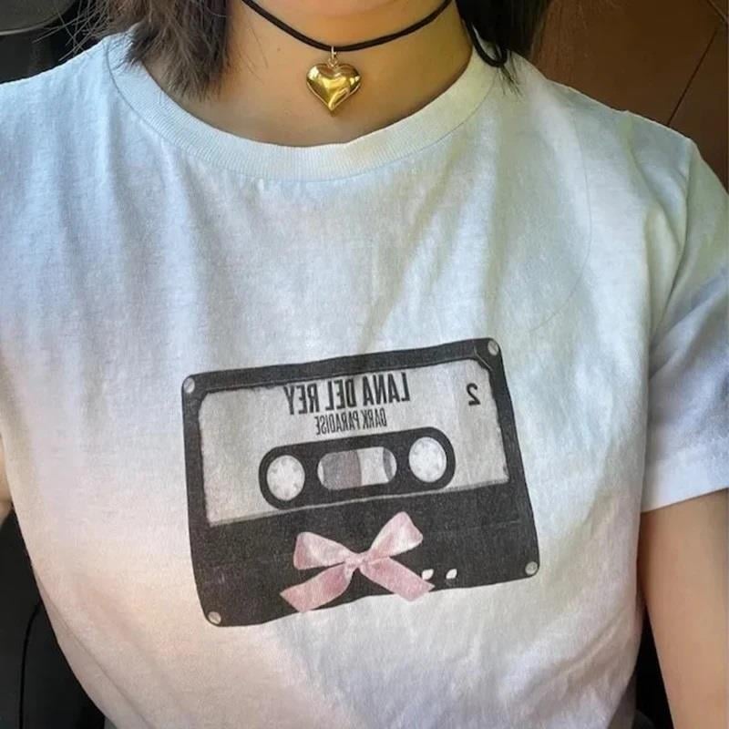 Lana Del Rey Baskılı Crop Bluz