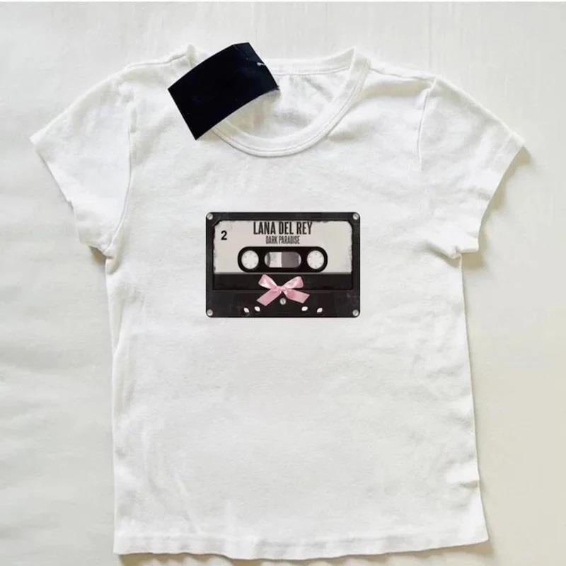 Lana Del Rey Baskılı Crop Bluz
