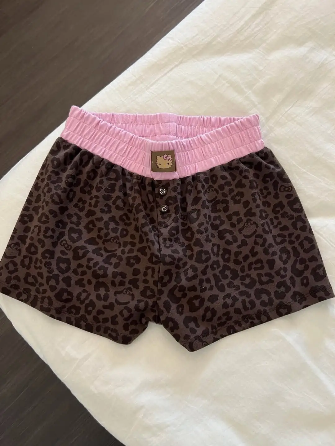 Leopar Kiss Kahverengi Kitty Alt Üst Takım