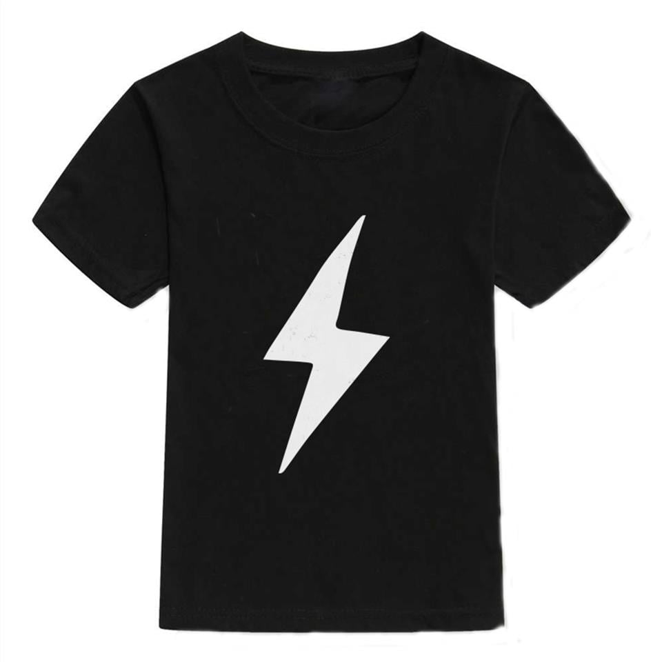 Lightning Baskılı Siyah Çocuk T-shirt