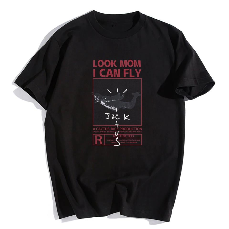 'Look Mom I Can Fly' Siyah Unisex Oversize T-shirt