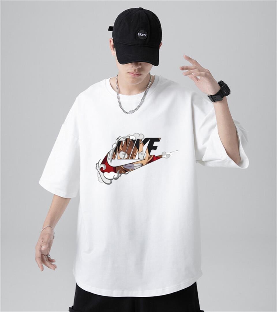 Luffy One Piece Baskılı Beyaz Unisex Oversize T-shirt