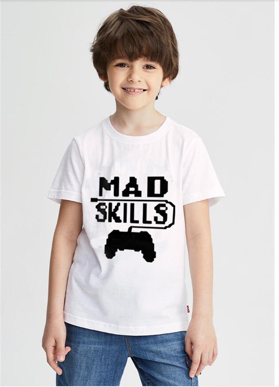 Mad Skills Baskılı Beyaz Çocuk T-shirt