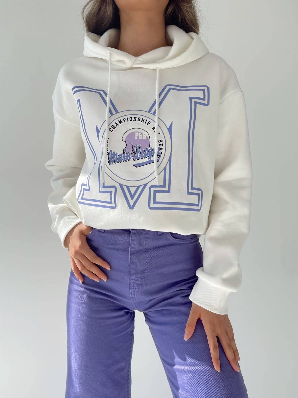 Major Winner Oversize Beyaz Unisex Sweetshirt