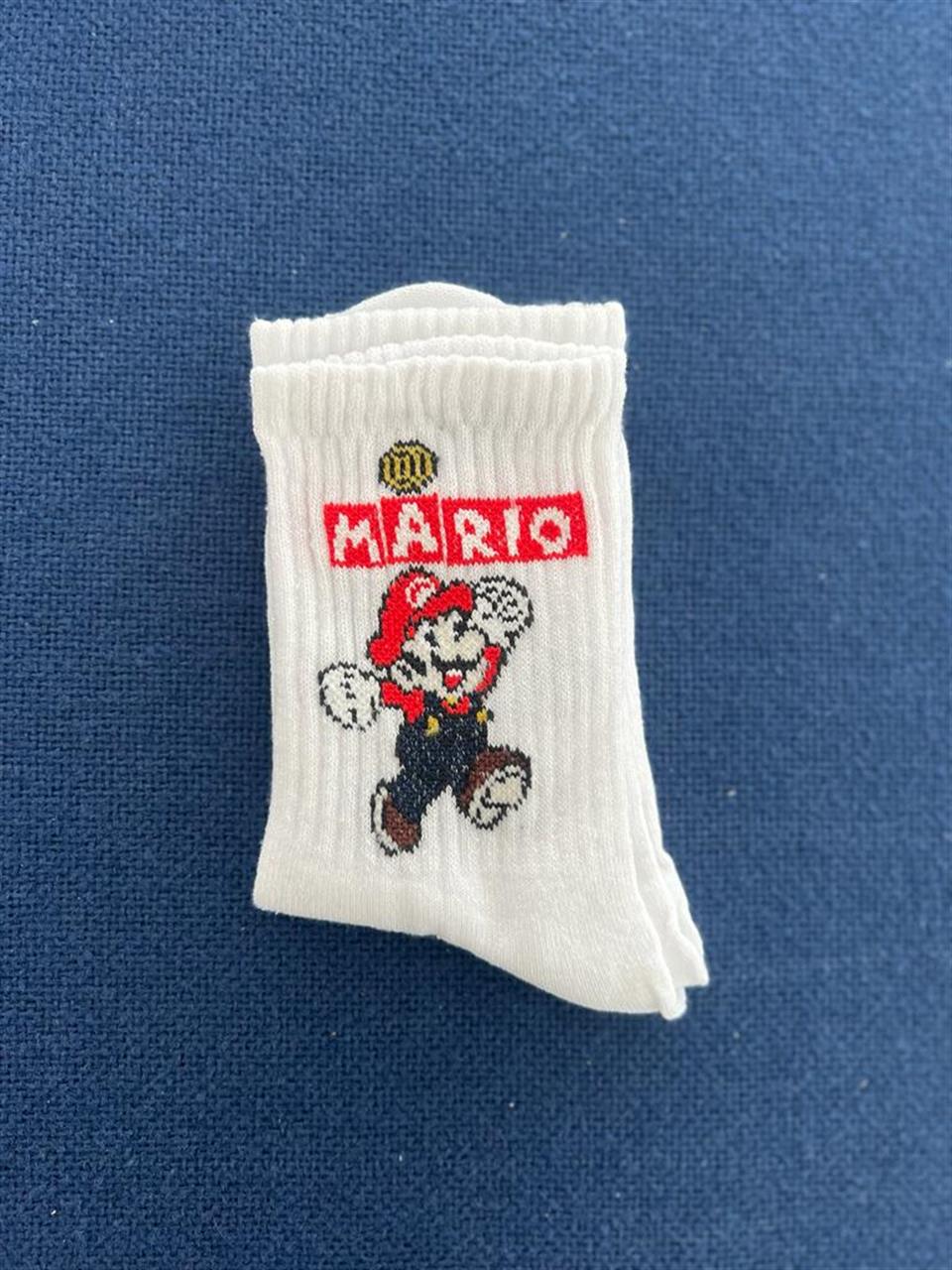 Mario Unisex Beyaz Kolej Çorap