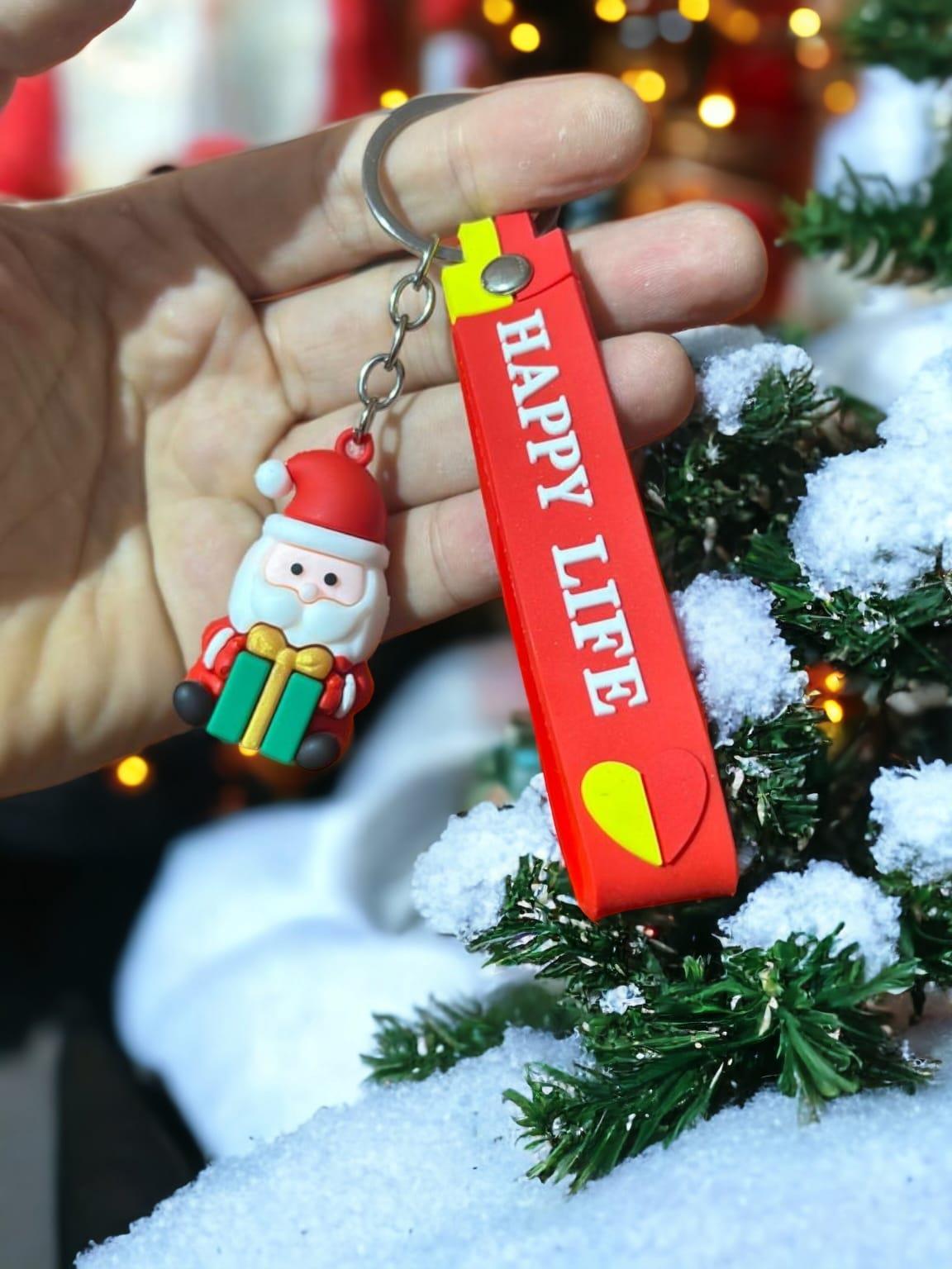 New Year Noel Baba Figürlü Silikon Anahtarlık