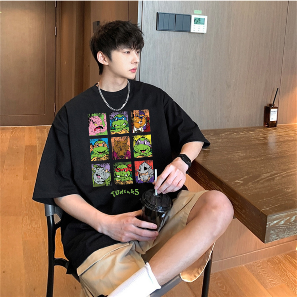 Ninja Kaplumbağa Nine Oversize Unisex Siyah T-Shirt