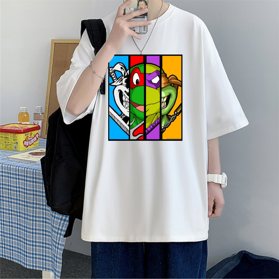 Ninja Kaplumbağa Series Oversize Unisex Beyaz T-Shirt