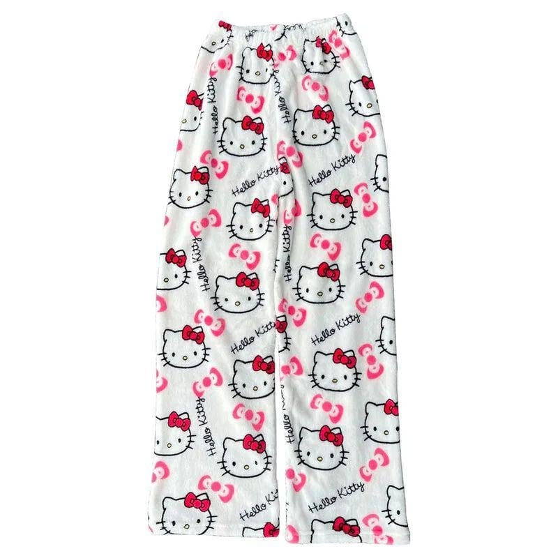Peluş Kitty Oversize Eşofman Altı
