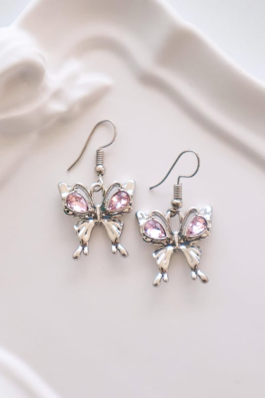 Pink Bow İthal Küpe
