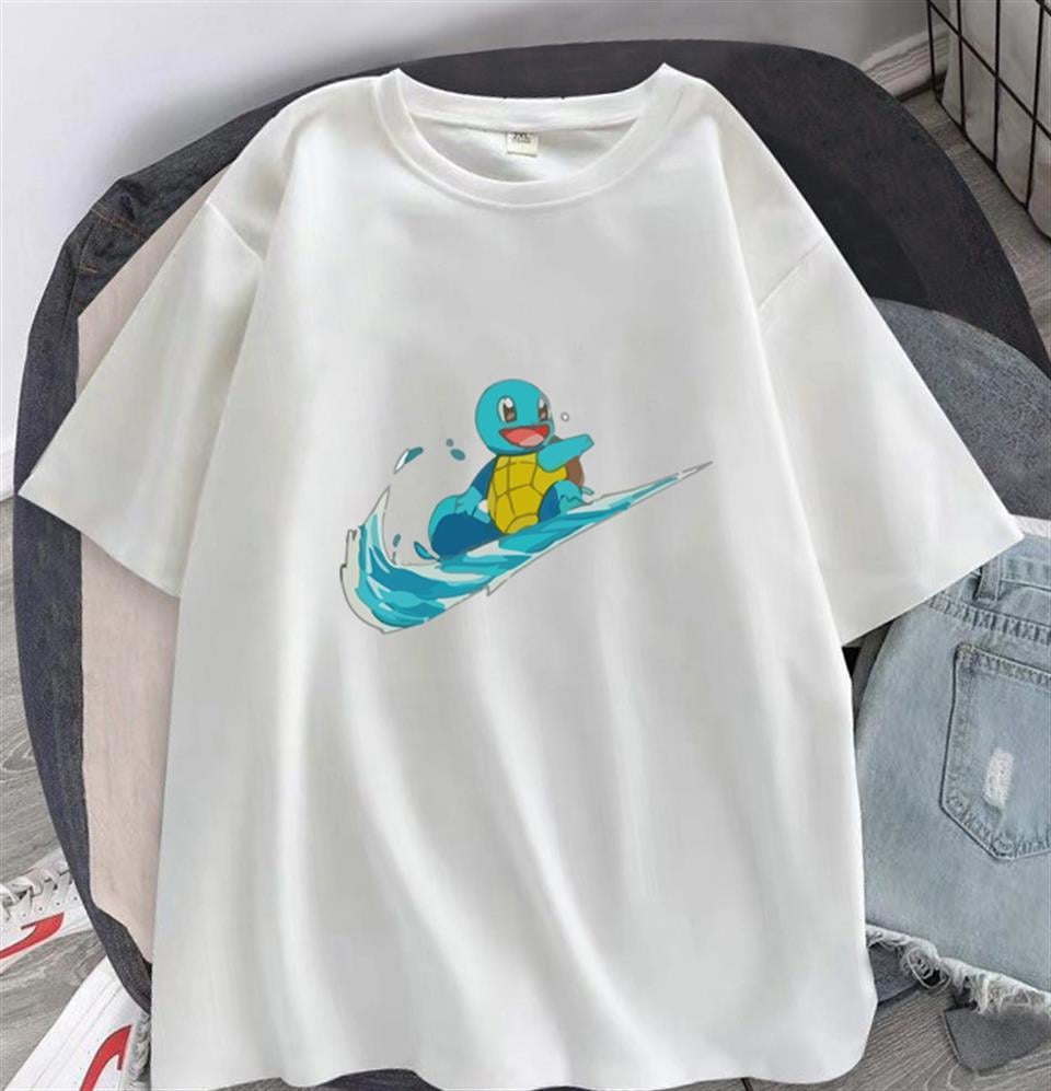 Pokemon Squirtle Baskılı Beyaz Unisex Oversize T-shirt