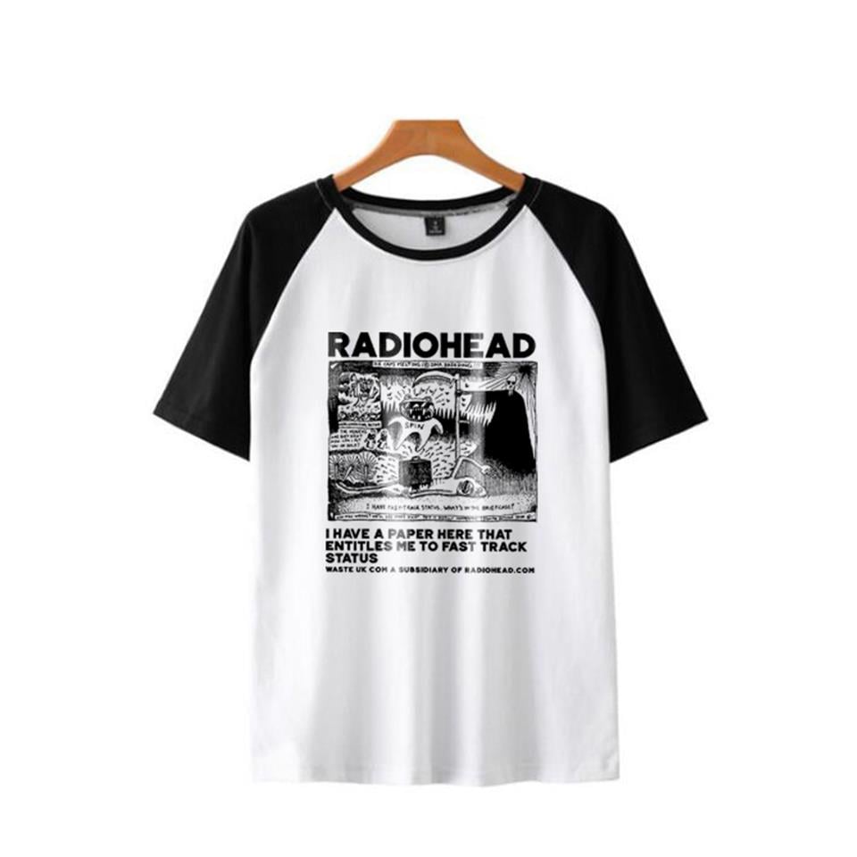 Radiohead Baskılı Raglan Sleeve Beyaz Unisex Oversize T-shirt