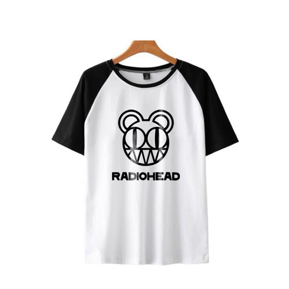 Radiohead Face Baskılı Raglan Sleeve Beyaz Unisex Oversize T-shirt