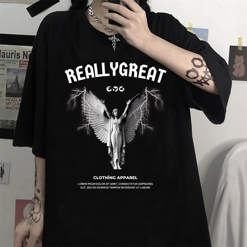 Really Great Street Style Oversize Unisex Siyah T-Shirt