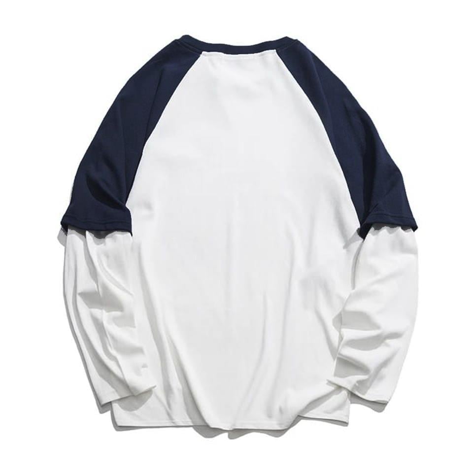 Red Alert Baskılı Fake Sleeves Reglan Kol Unisex Beyaz T-shirt