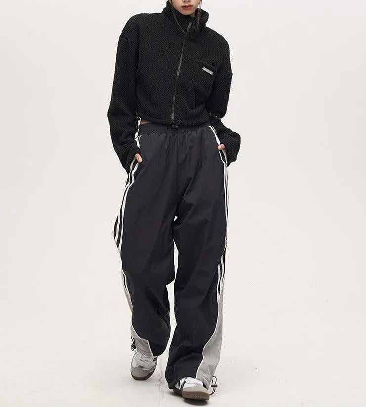 Retro Baggy Siyah Eşofman Altı