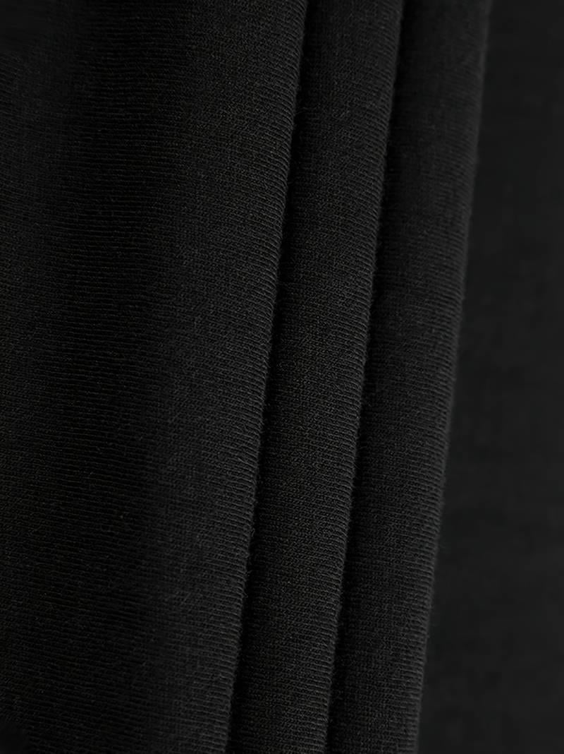 Ribbon Baskılı Siyah Unisex Oversize Bisiklet Yaka Sweatshirt