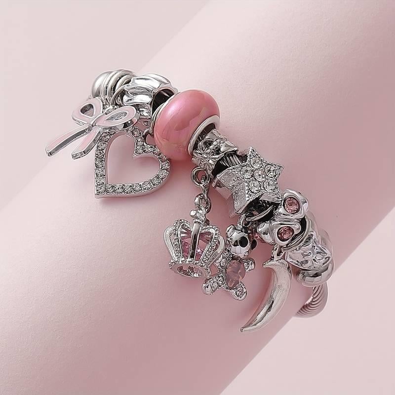 Ribbon Detalı Zirkon Charm Bileklik