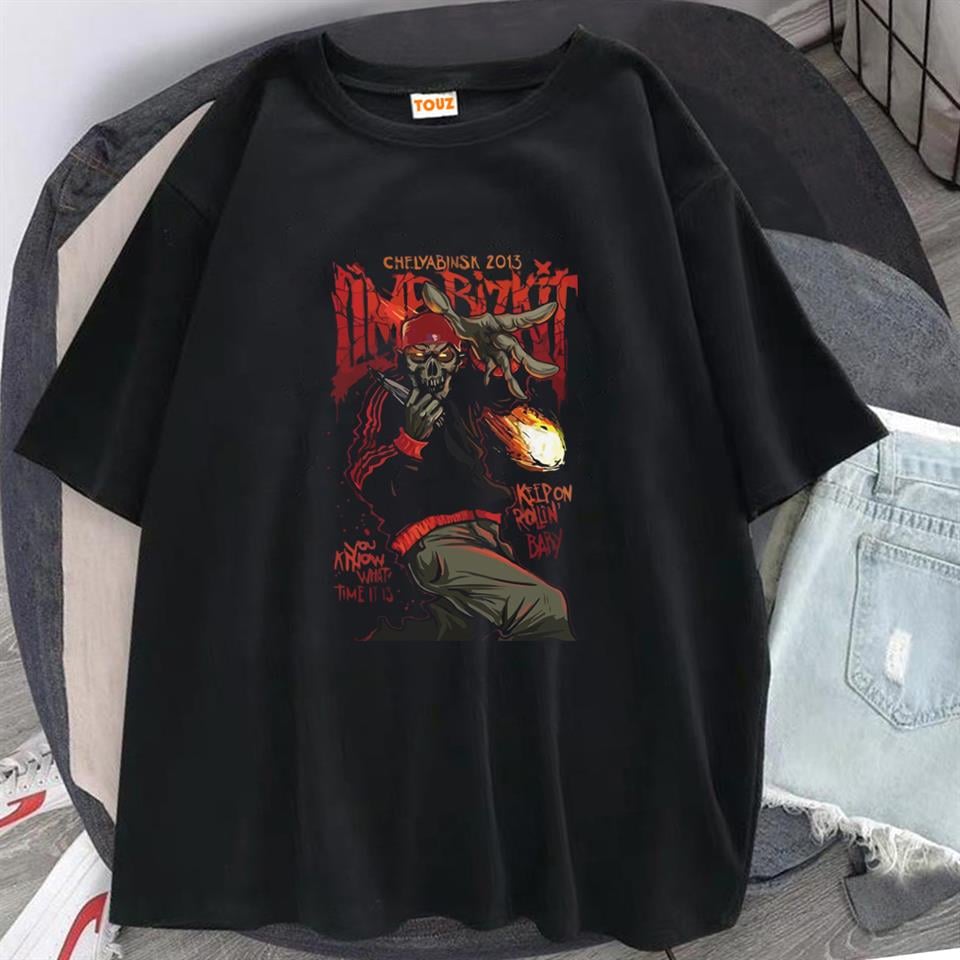 Rock Serisi Limp Bizkit Siyah Unisex Oversize T-shirt