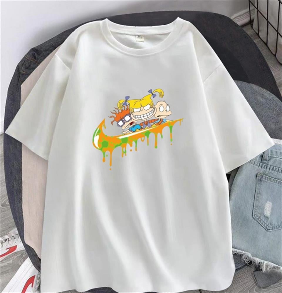 Rugrats Baskılı Beyaz Unisex Oversize T-shirt