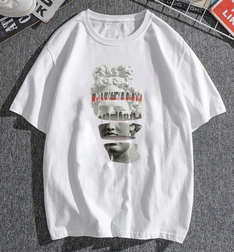 Segmented Head Baskılı Beyaz Unisex Oversize T-shirt