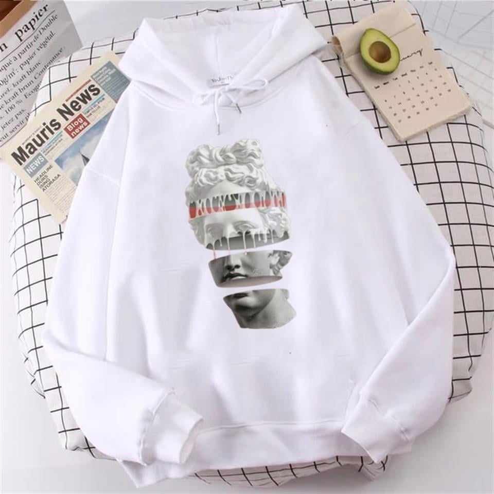 Segmented Head Beyaz Unisex Kapüşonlu Oversize Sweatshirt Hoodie