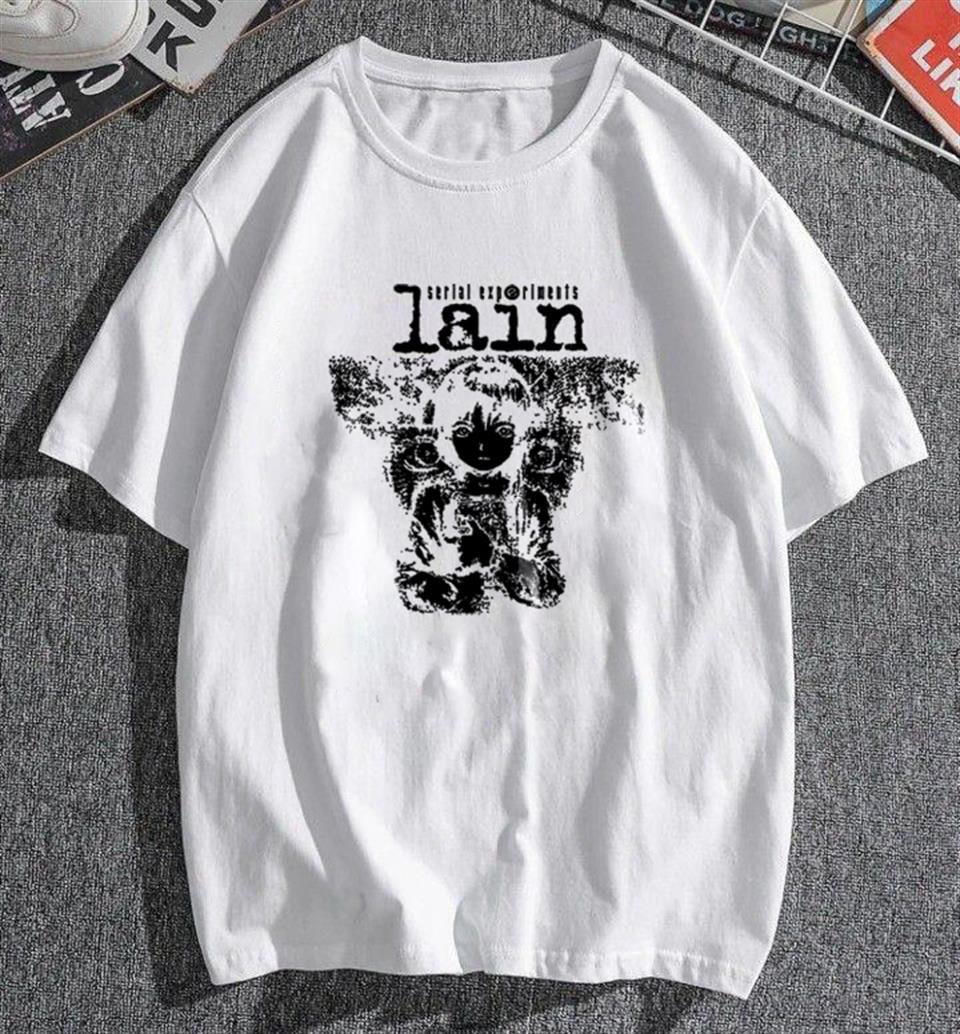 Serial Experiments Lain Beyaz Unisex Oversize T-shirt