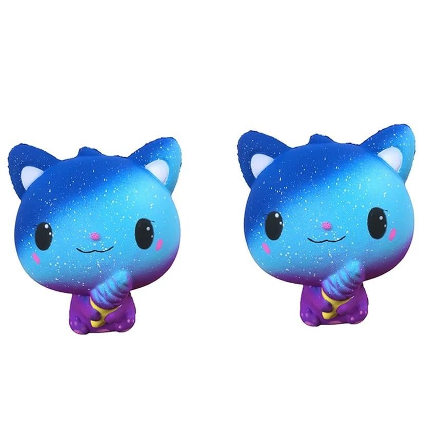 Sevimli Yumuşak Squishies Oyuncak Ponçik 2 li Kedi Sukişi Anti Stres