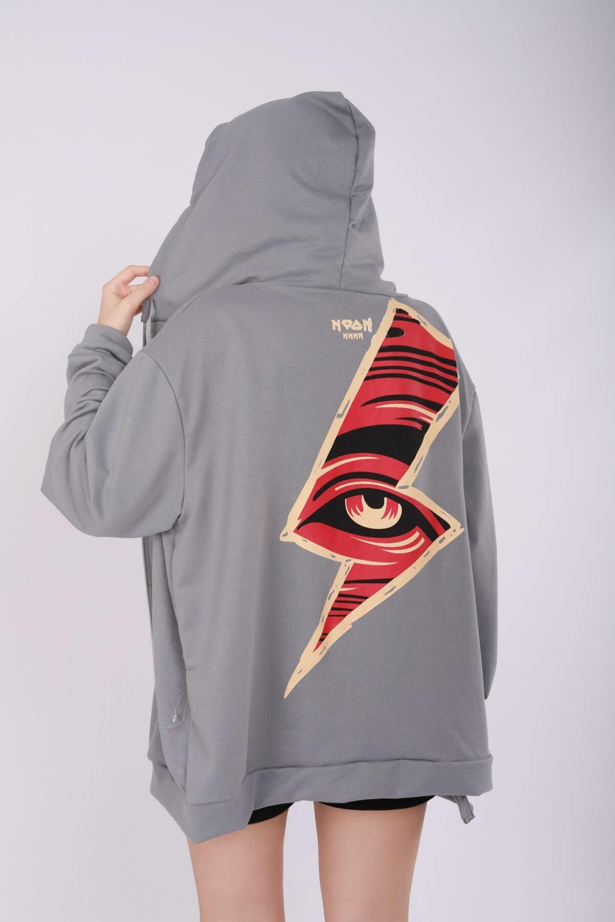 Şimşek Gri Oversize Hırka