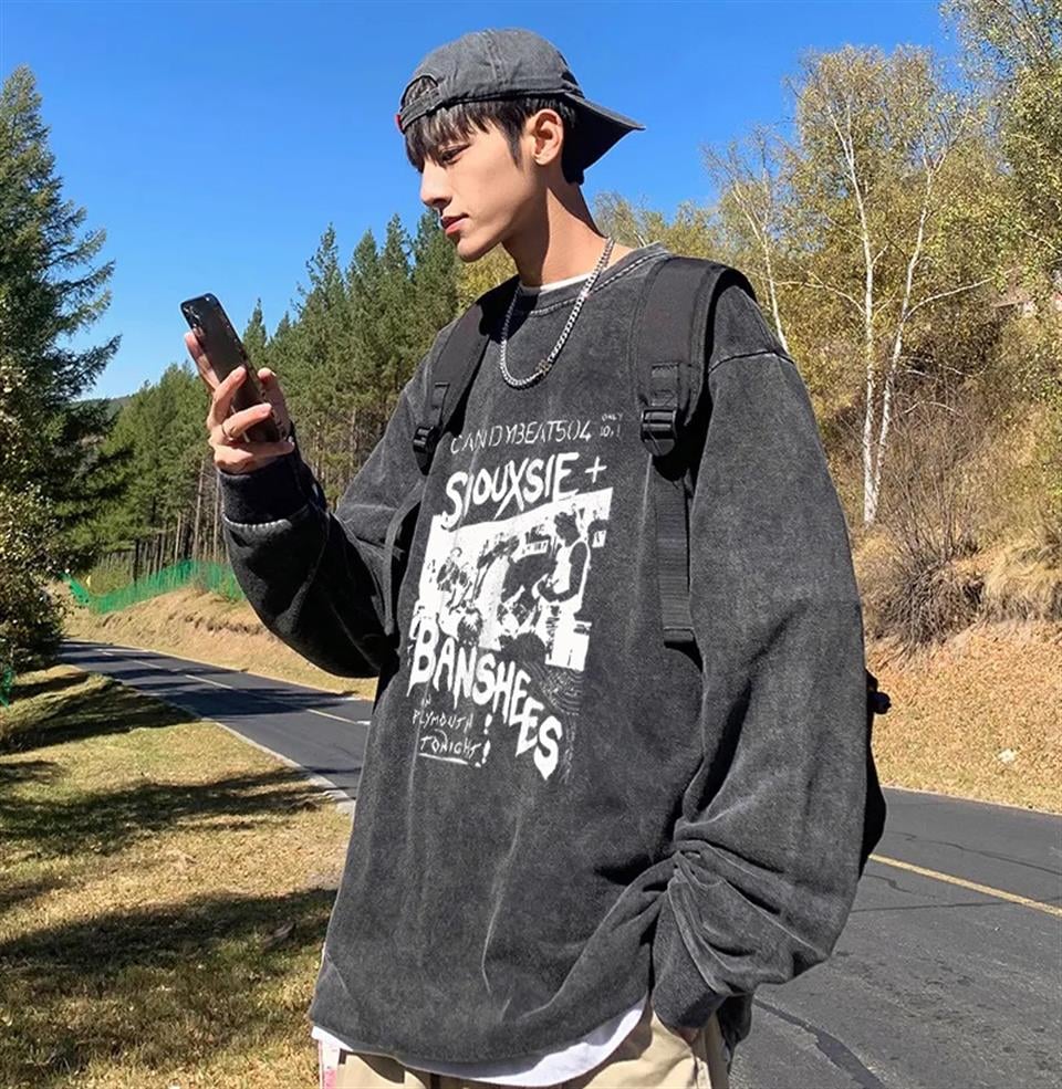 Siouxsie Banshees Baskılı Yıkamalı Vintage Unisex Oversize Bisiklet Yaka Sweatshirt