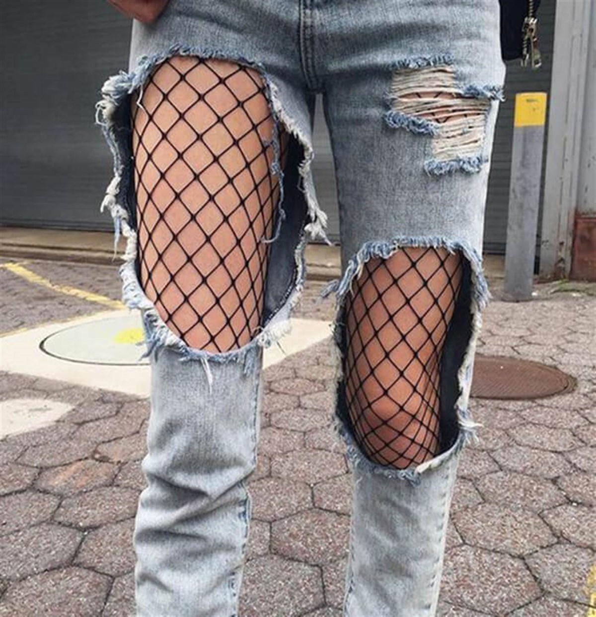 Siyah Gothic File Çorap