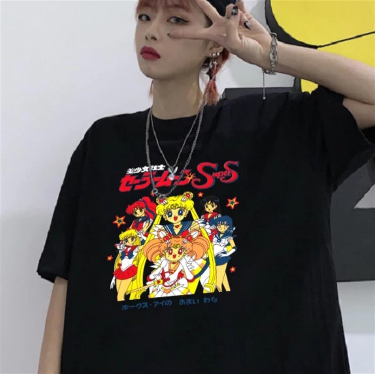 Siyah Sailor Moon All Characters Unisex T-shirt