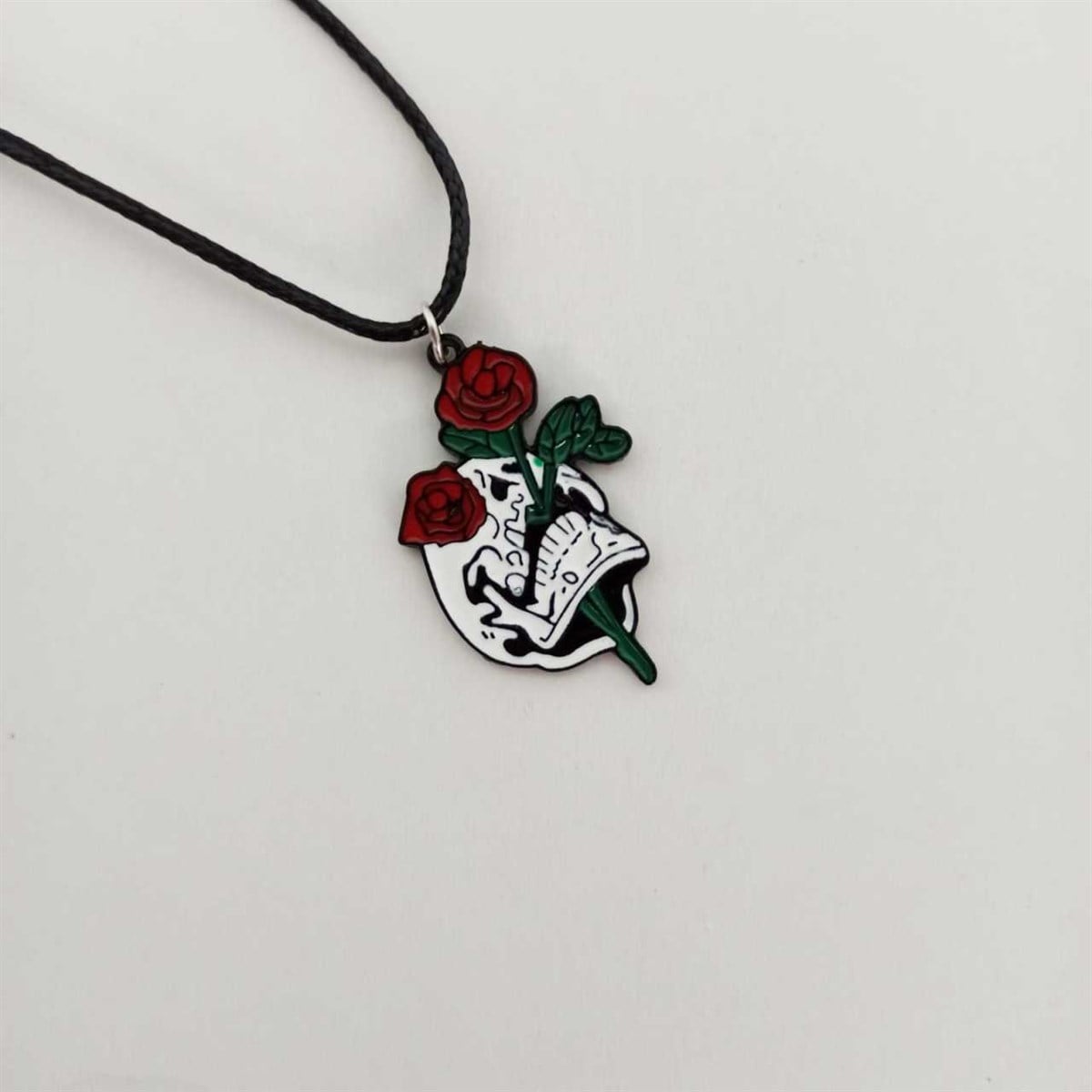 Skull Rose Necklace Kolye
