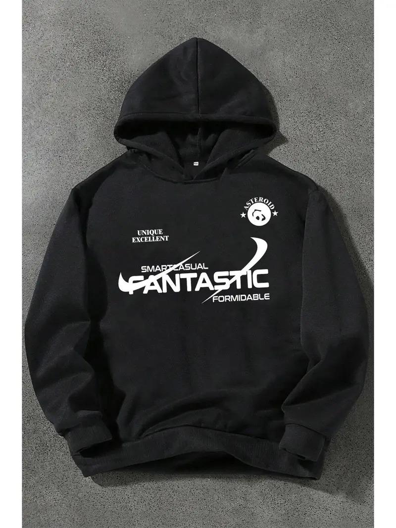 Smart Casual Siyah Kapşonlu Sweatshirt 