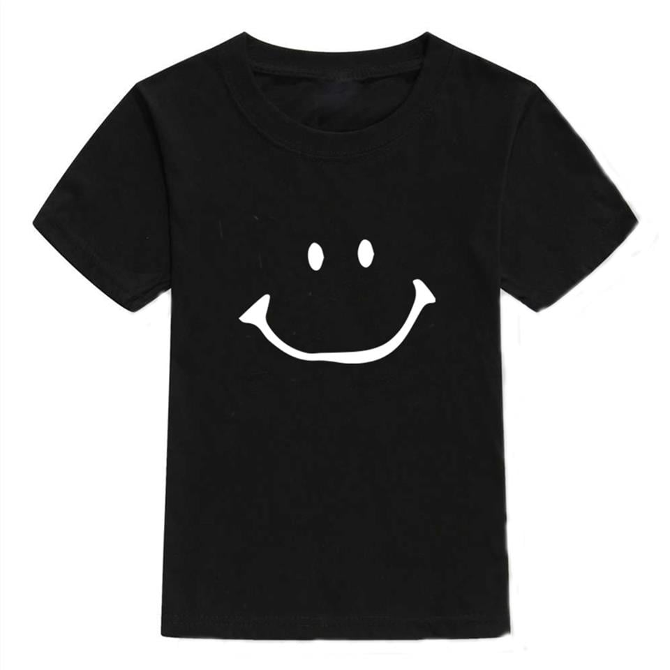 Smile Baskılı Siyah Çocuk T-shirt