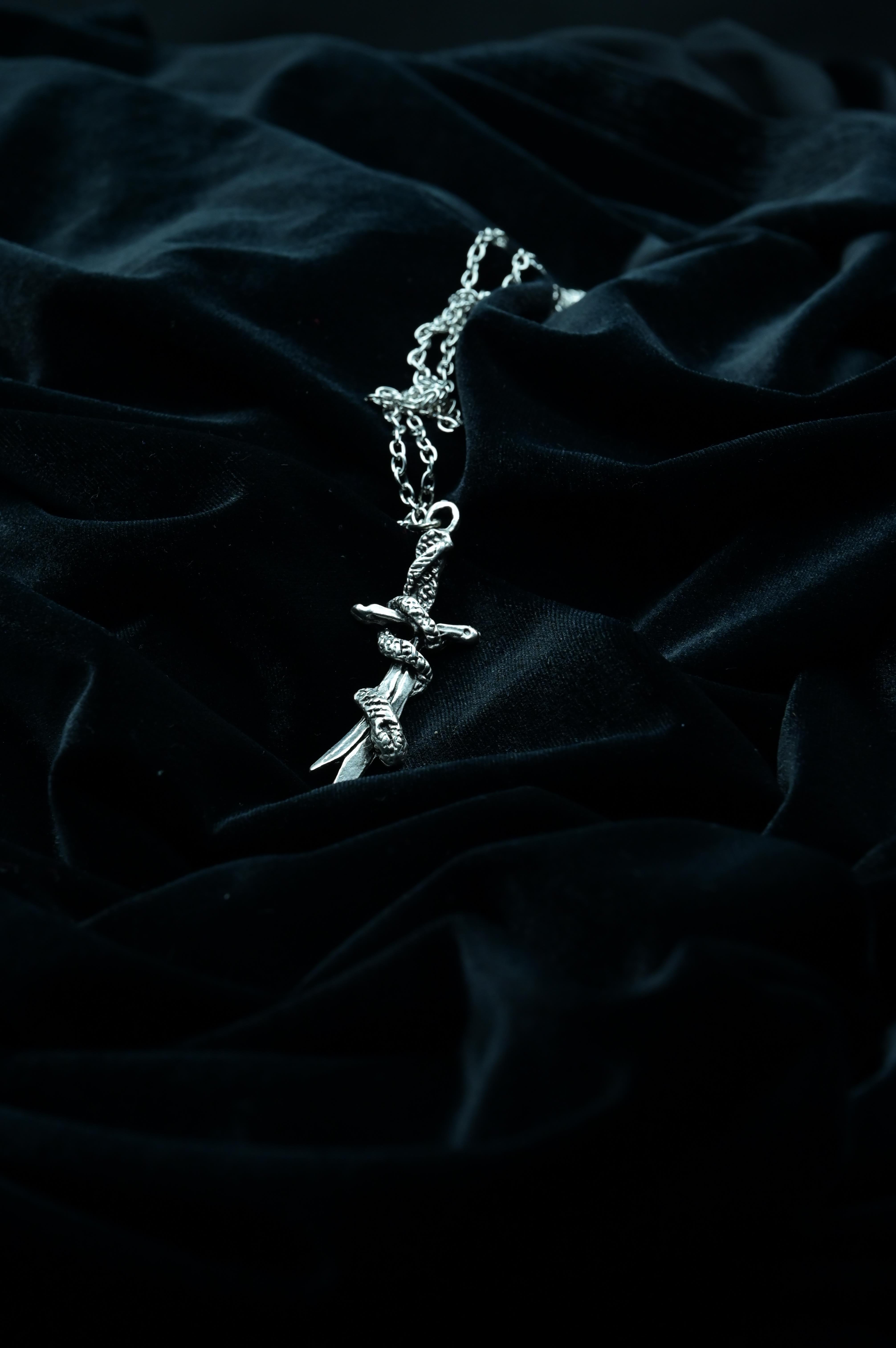 Snake With Sword Unisex Kolye