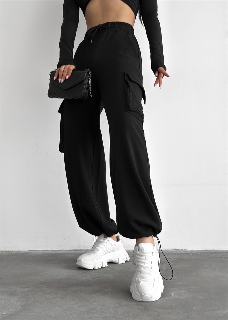 Sokak Tarzı Kargo Cepli Lastik Paça Unisex Jogger Fit Tracksuit
